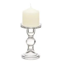 Giftdecor Kaarsen kandelaar - glas - voor stompkaarsen - H14 cm