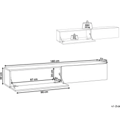 GLADSTONE - Wandgemonteerd TV-meubel - Bruin - 180 cm - Vezelplaat
