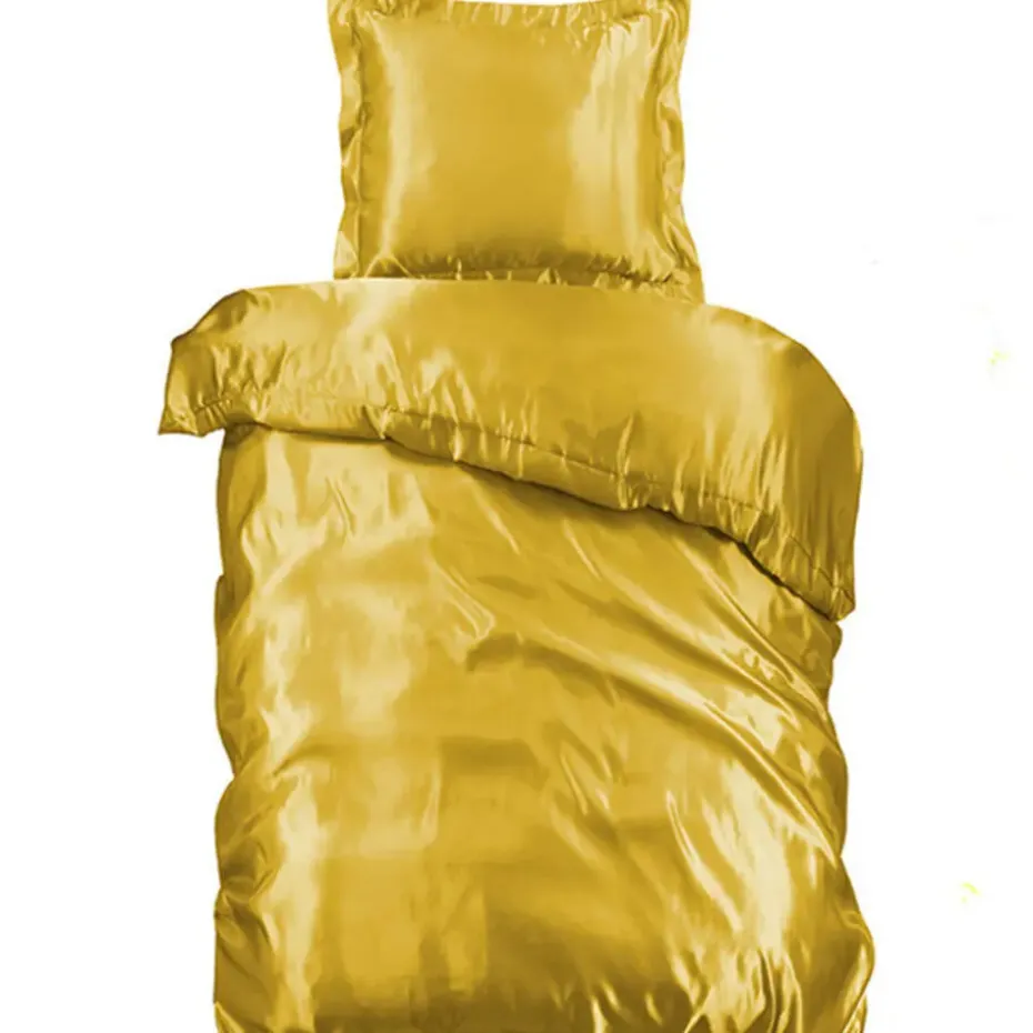 Glanzend Satijnen Dekbedovertrek Beauty Silk Goud-2-persoons (200 x...