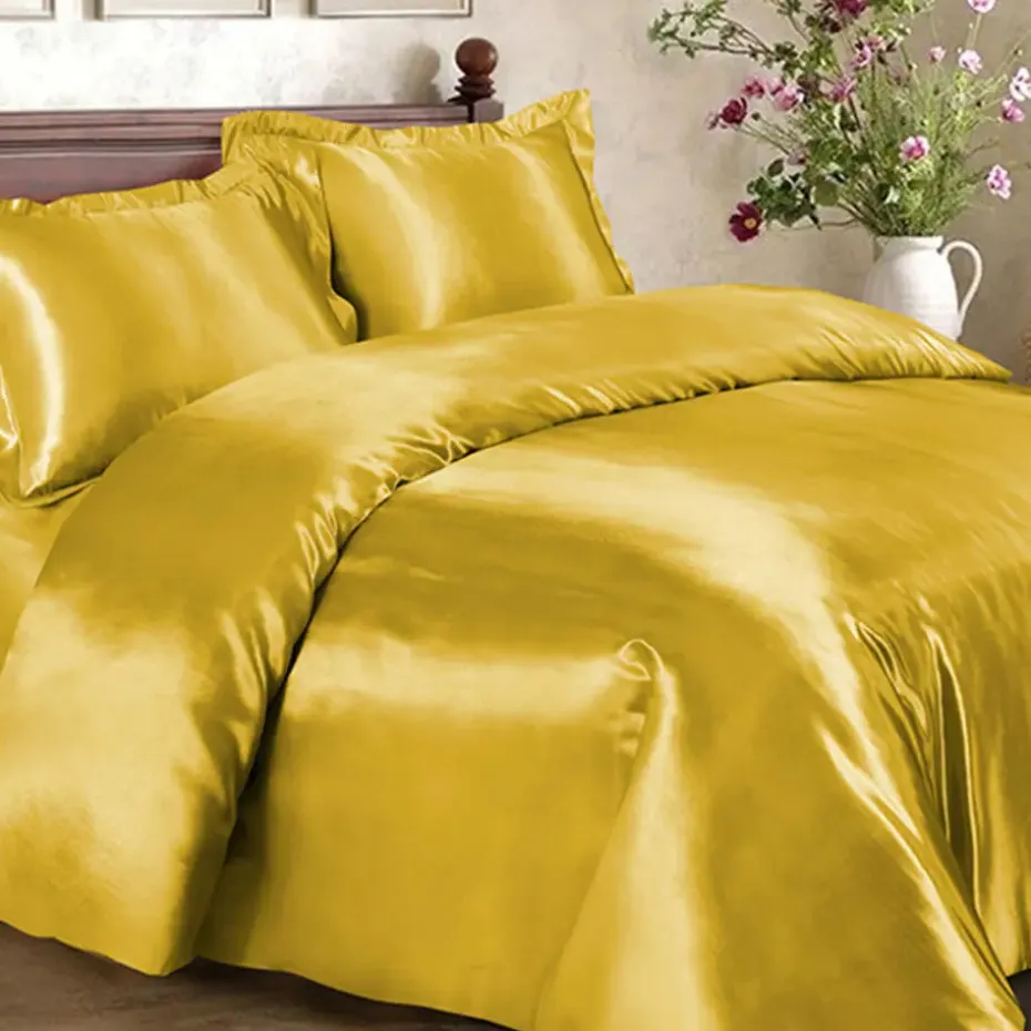 Glanzend Satijnen Dekbedovertrek Beauty Silk Goud-2-persoons (200 x...