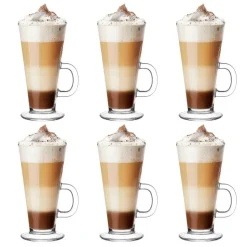 Glasmark Caffe Latte macchiato glazen Paris - glas - 6x - 250 ml