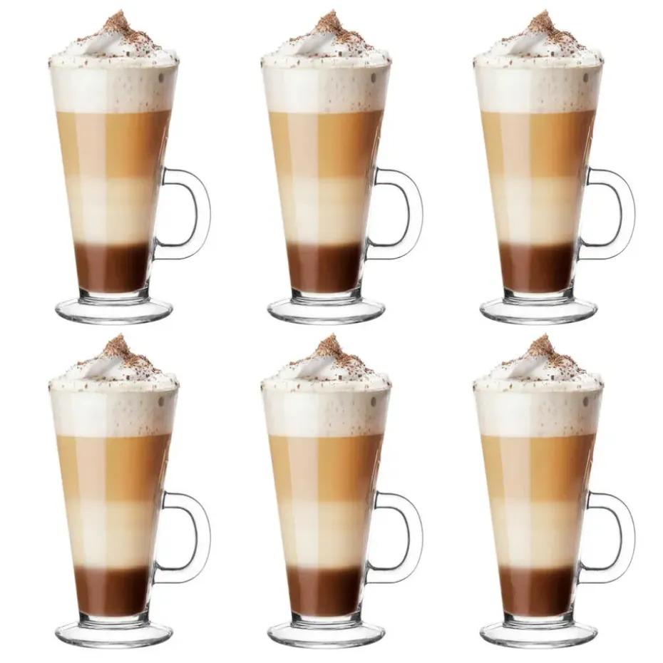 Glasmark Caffe Latte macchiato glazen Paris - glas - 6x - 250 ml