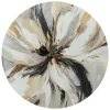 Glasschilderij Stijlvolle bloem - Ø 70cm - Beige