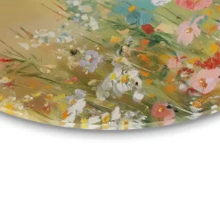 Glasschilderij Zomers strand - Ø 70cm - Beige