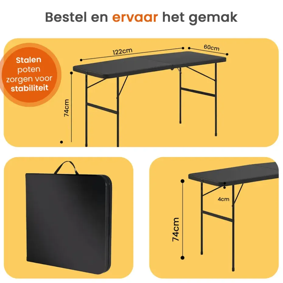 Goliving Inklapbare Tafel – Klaptafel – Campingtafel – Vouwtafel Buiten