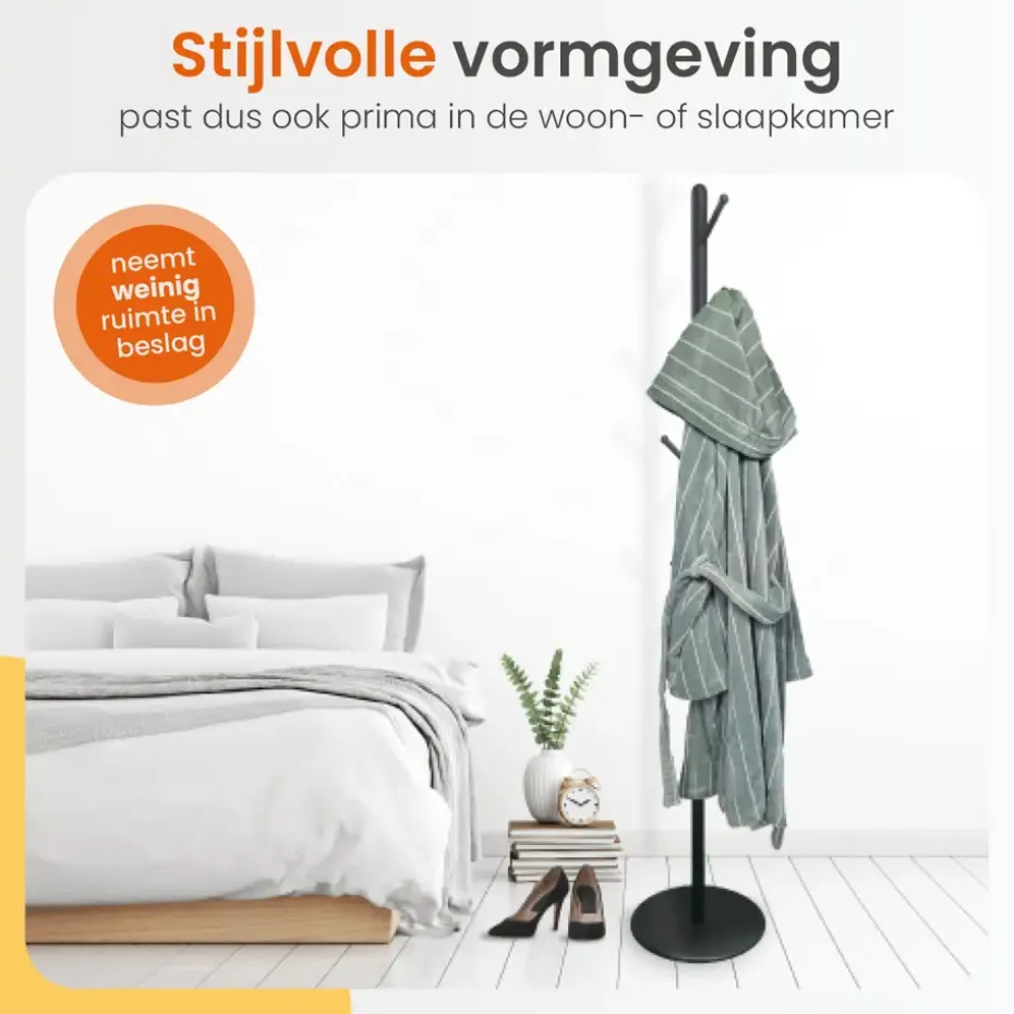 Goliving Kapstok Staand - 8 Haken - Garderoberek - Kapstokken - Kapstokhaak