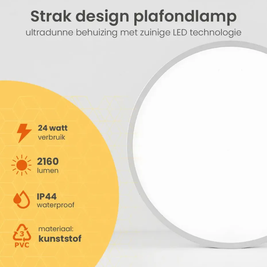 Goliving Plafondlamp - Plafonnière - LED - Ø23cm - Zwart