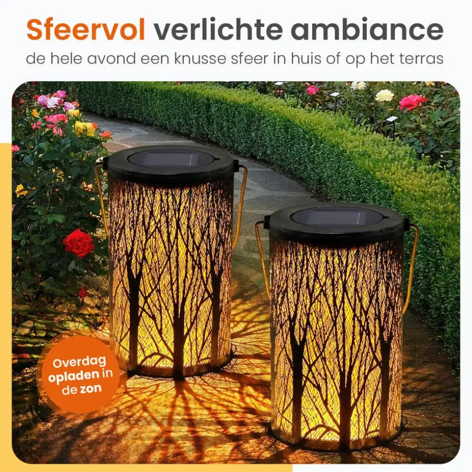 Goliving Solar Tafellamp Oasis - 2 Stuks - LED Buitenverlichting Zonne-energie