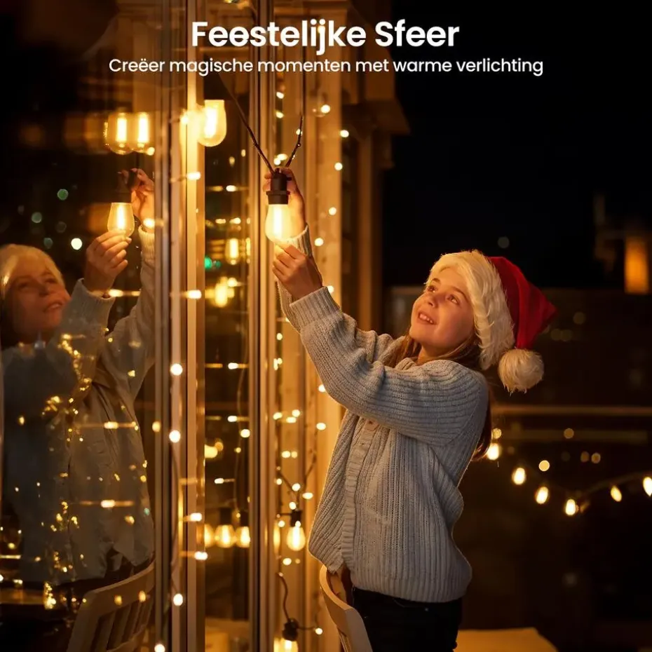 Gologi lichtsnoer buiten en binnen - Lichtslinger 15M - Tuinverlichting LED