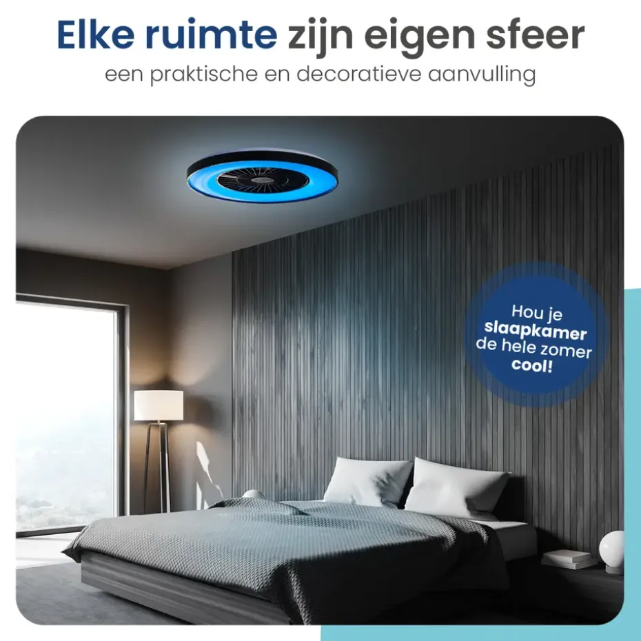 Gologi Plafondventilator met Verlichting - Ø60 cm - LED RGBW - 6 Standen