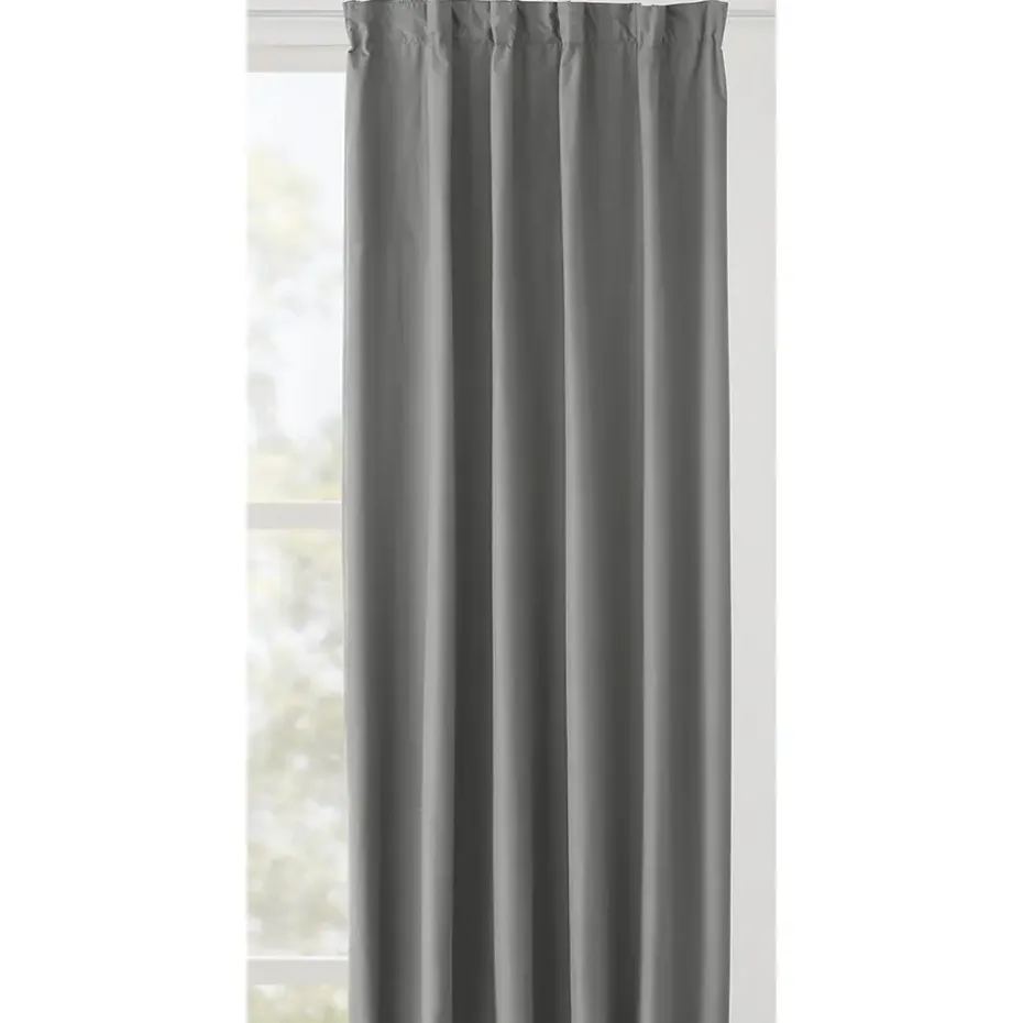 Gordijn Sam - grijs - 100% verduisterend - 140x280 cm (1 stuk)