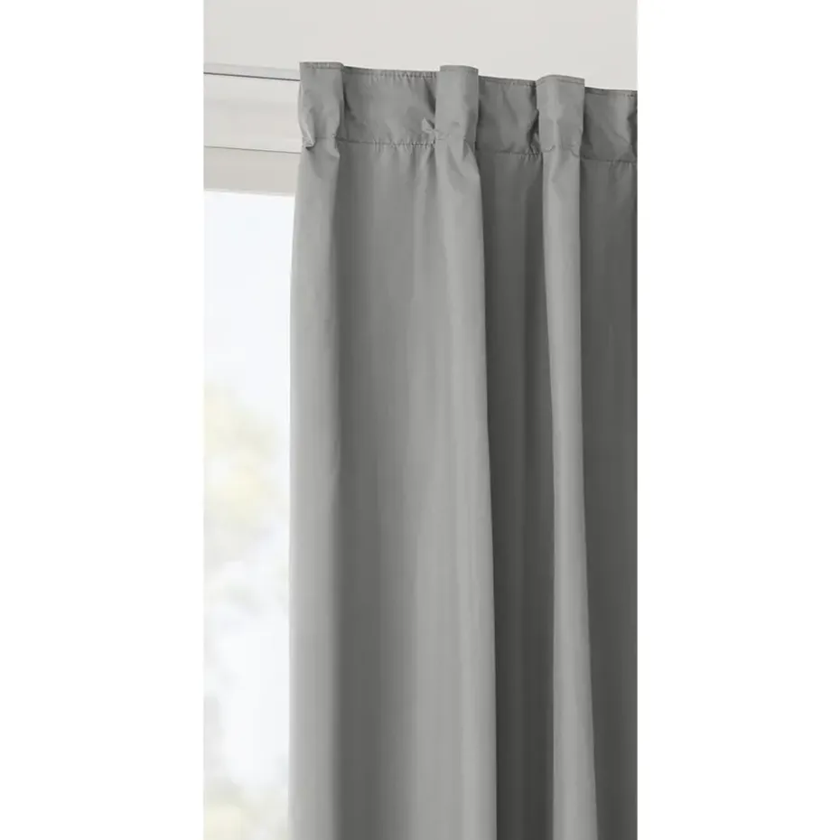 Gordijn Sam - grijs - 100% verduisterend - 140x280 cm (1 stuk)