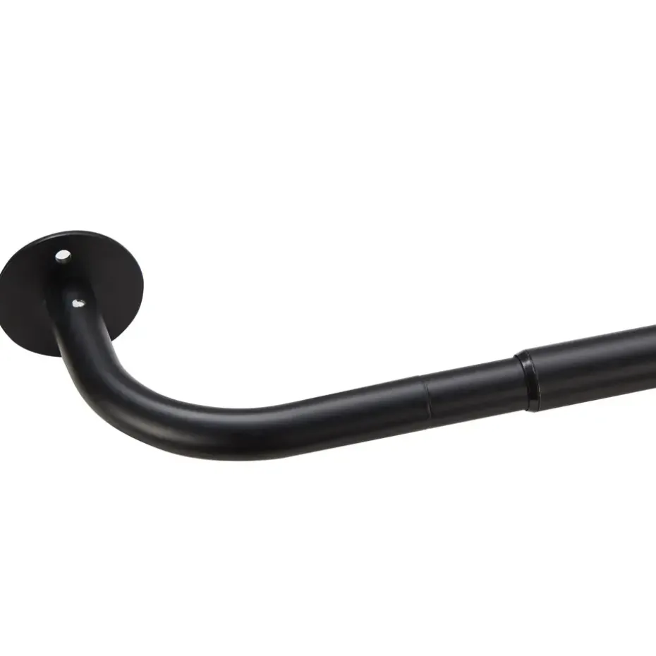 Gordijnroede - uitschuifbaar - 120 tot 210 cm - zwart