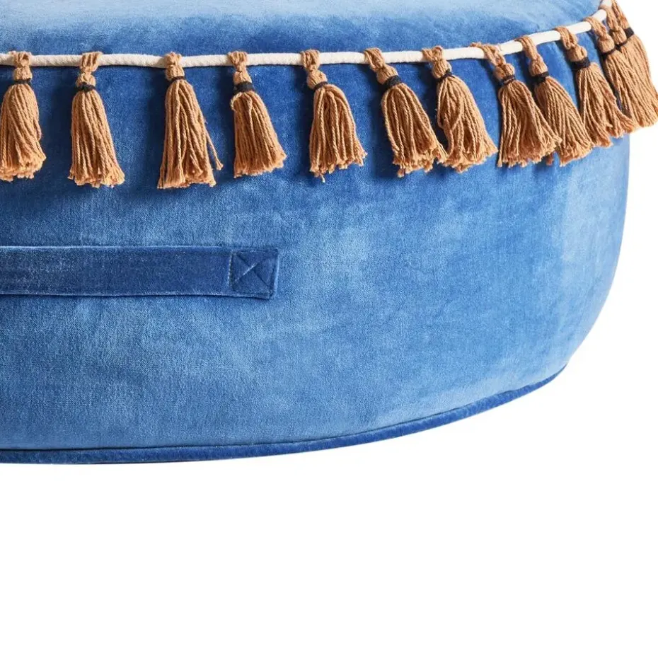 GOTHA - Poef - Blauw - Fluweel