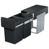 Hailo Tandem Inbouwprullenbak - 2x14L - zwart