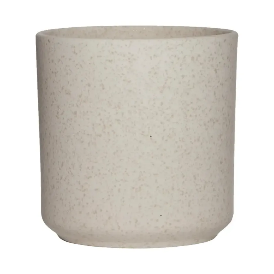 Hakbijl Plantenpot/bloempot Cindy - wit - keramiek - D15xH15 cm