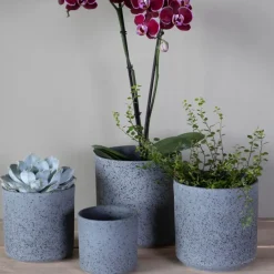 Hakbijl Plantenpot/bloempot Cindy - keramiek - D17 x H17 cm