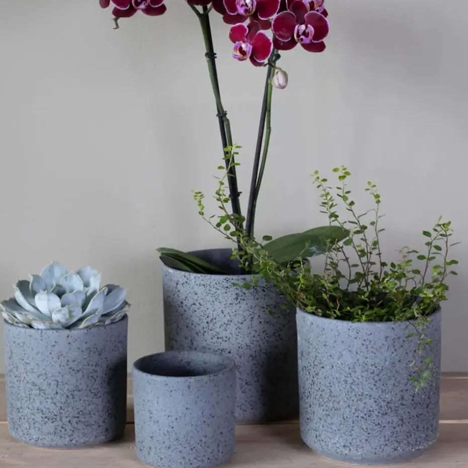 Hakbijl Plantenpot/bloempot Cindy - keramiek - D17 x H17 cm