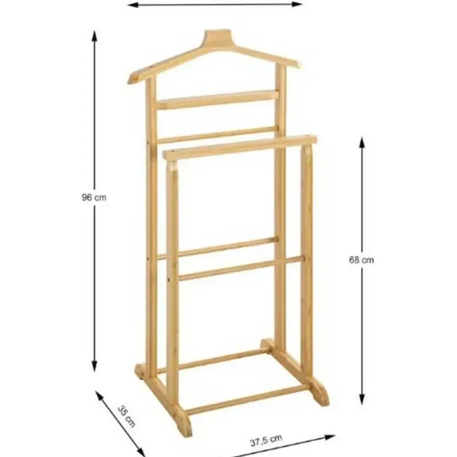 Haku Kledingrek met broekenhanger - Bamboe-design