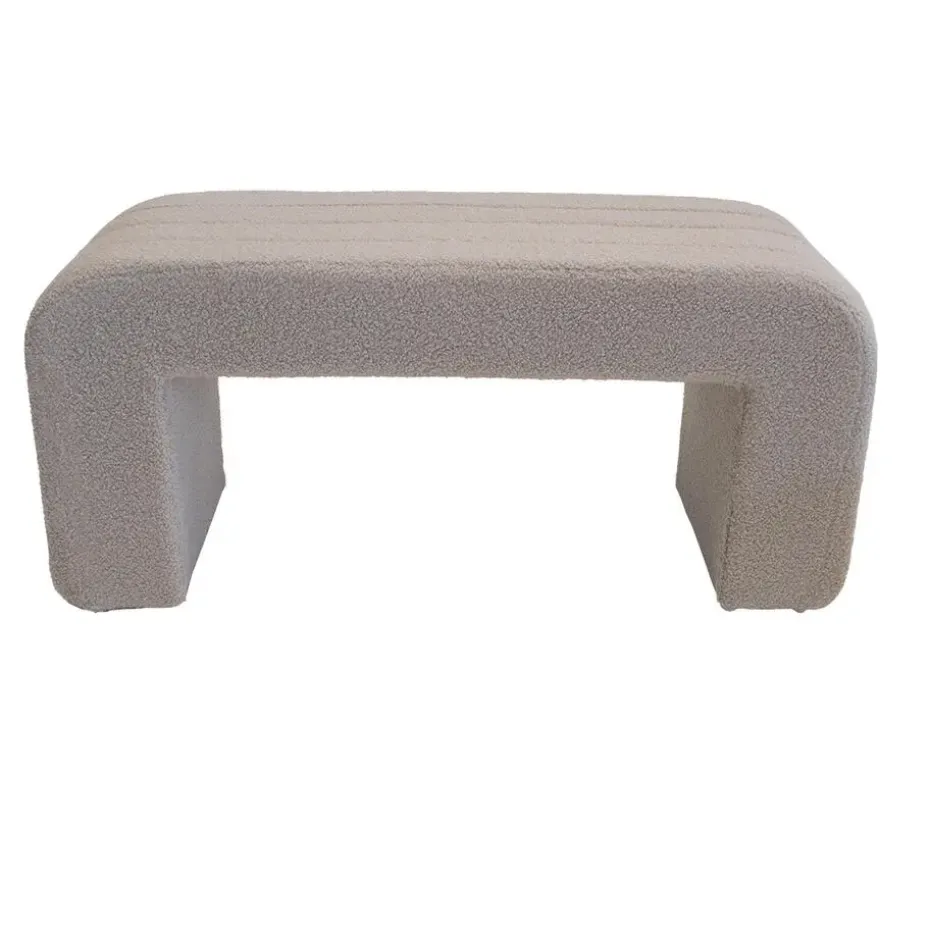 Halbankje Taupe Bouclé - 99x38x46cm - Sera