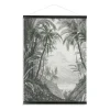 Hangende Poster Linnen - Jungle Landschap Schets