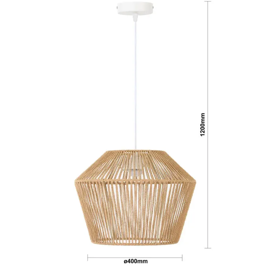 Hanglamp Caspian - Bruin/Wit- Ø40cm