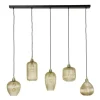 Hanglamp Ella glas amber rond 5-lichts 20x120x150 cm Amber color glas