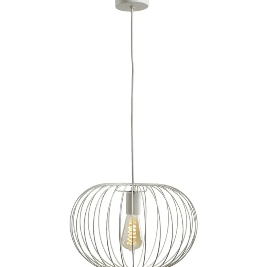 Hanglamp Jade - lichtgrijs - 120x26xØ38 cm