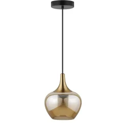 Hanglamp Lola - amber metaal/glas - 150xØ19 cm