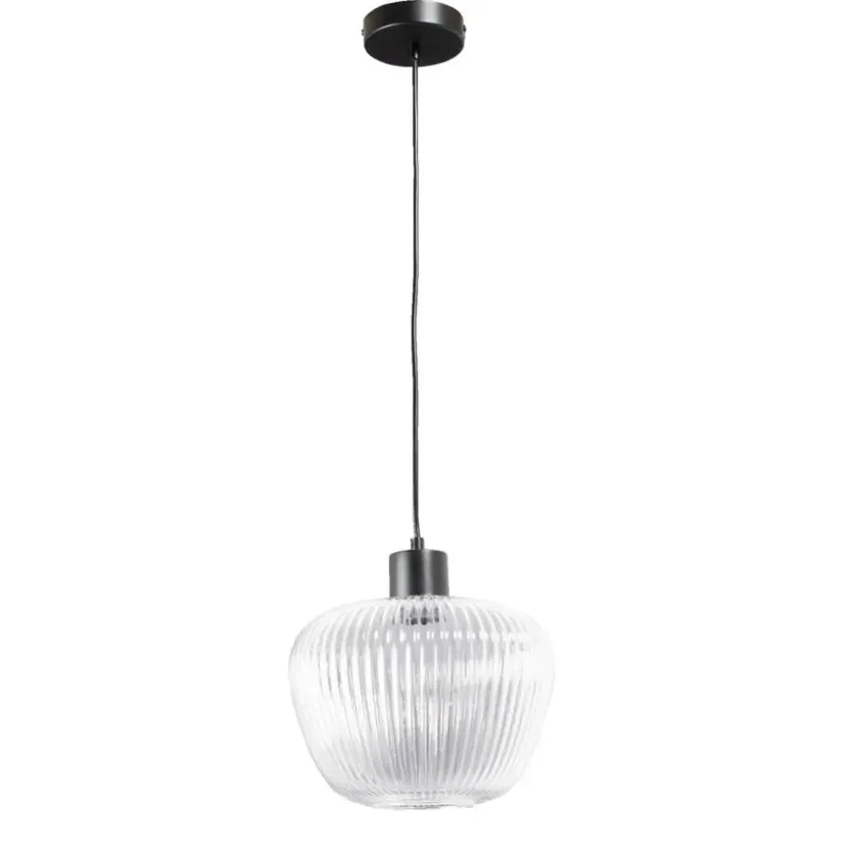 Hanglamp Yosemite - helder/mat zwart - Ø25x120 cm