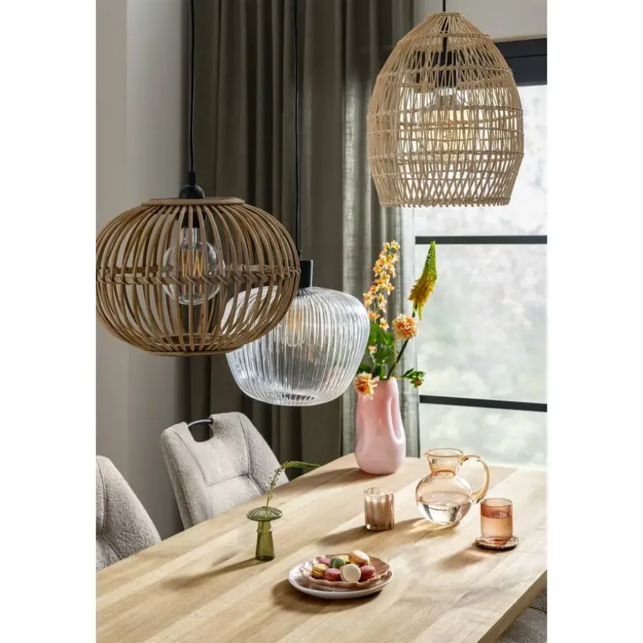 Hanglamp Yosemite - helder/mat zwart - Ø25x120 cm