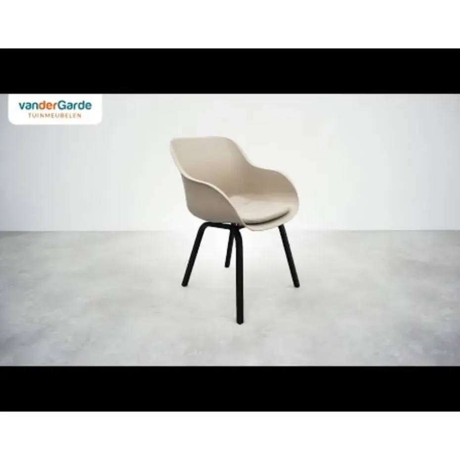 Hartman Le Soleil Element dining armstoel - Soft Taupe/Black - 4 st.