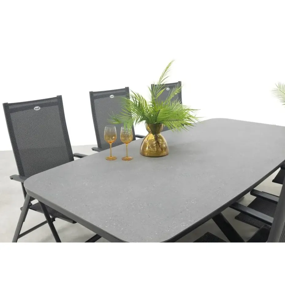 Hartman Napoli/Soreno deens ovale verstelbare tuinset 240x110 cm. - Licht grijs