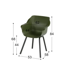Hartman Sophie tuinstoel Moss groen/Rome brown 100 cm. - 5-delig