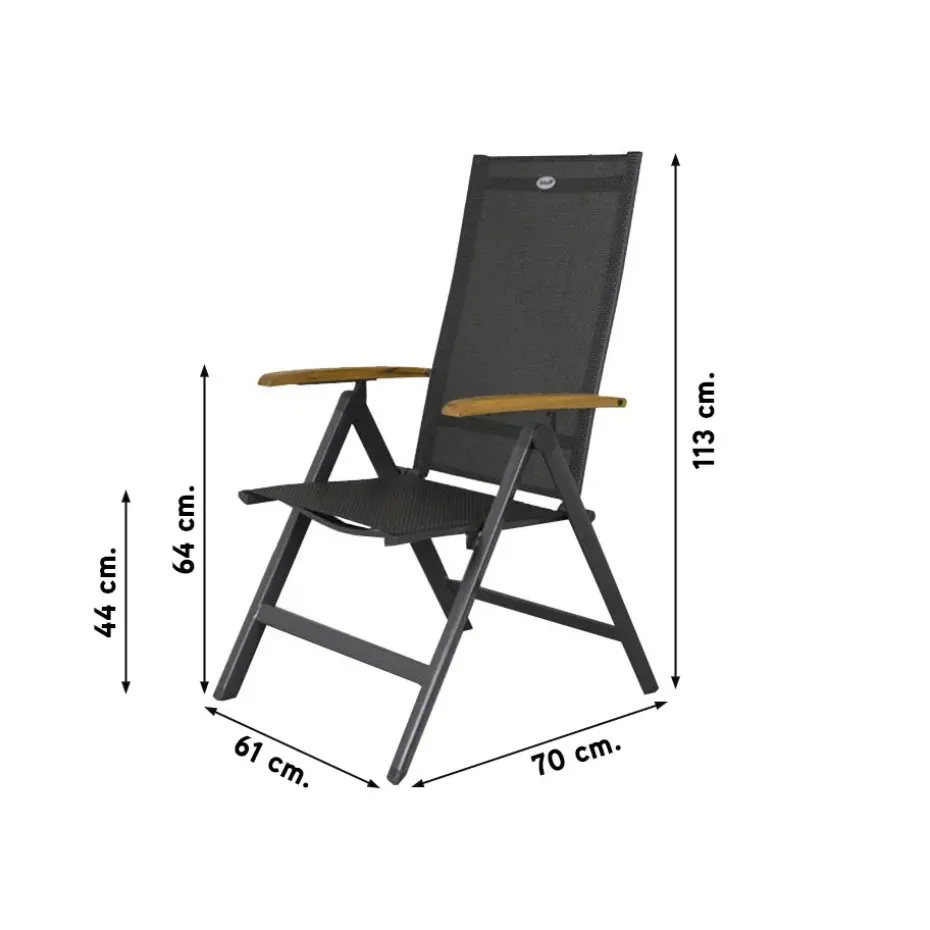 Hartman verstelbare tuinstoel Napoli - Teak armleuning