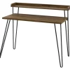 Haven - Bureau in walnoot look met metalen poten