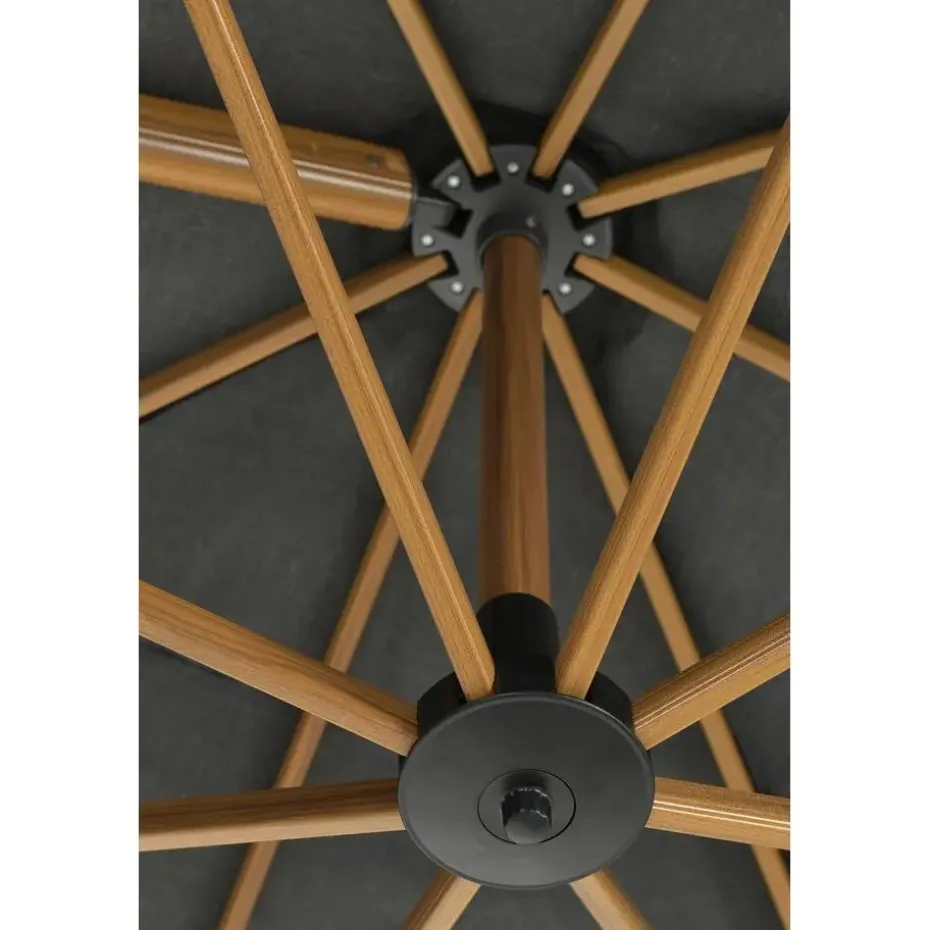 Hawaii Big Pole II parasol - 350x350 cm - l. teaklook -royal antraciet