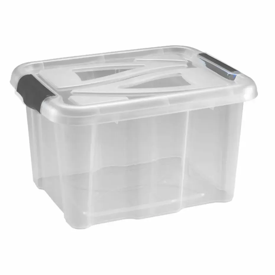 Hega Hogar opbergbox - transparant/blauw- 17 liter - 40 cm