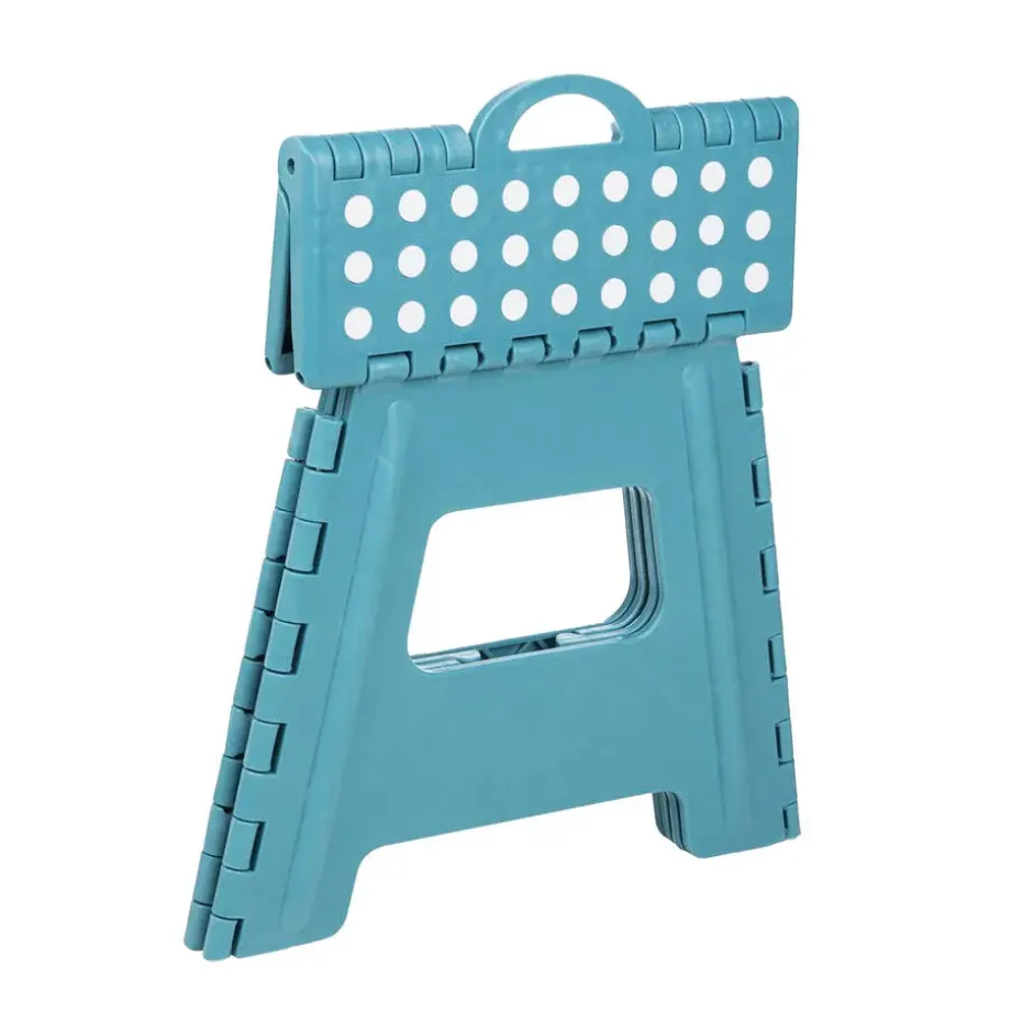 HI Huishoudtrap - blauw - 38x32x31 cm - opvouwbaar - keukentrap