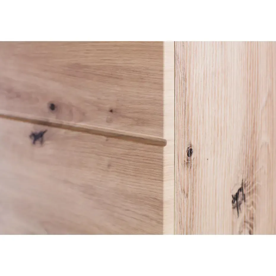 Hioshop AmandaMando badkamerkast 4 deuren- 1 lade eiken decor