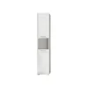 Hioshop AmandaMando kolomkast 2 deuren- 1 open vak wit- wit hoogglans