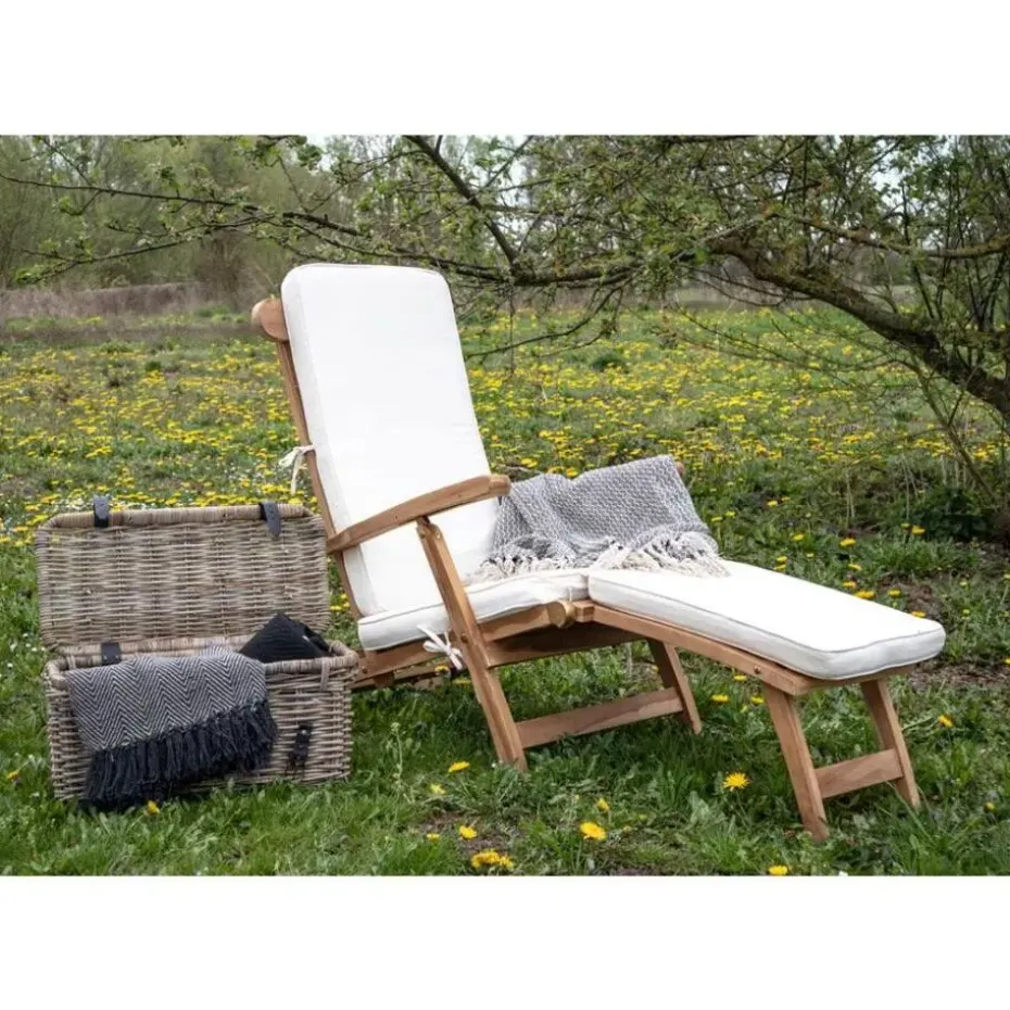 Hioshop Arrecife ligstoel incl kussen teak