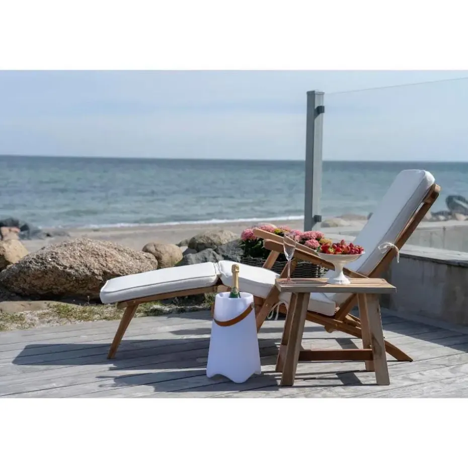 Hioshop Arrecife ligstoel incl kussen teak