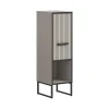 Hioshop Bagno badkamerkast 1 deur 1 vak lichtgrijs- crèmekleurig