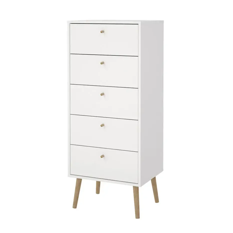 Hioshop Bodo kommode 5 lades wit