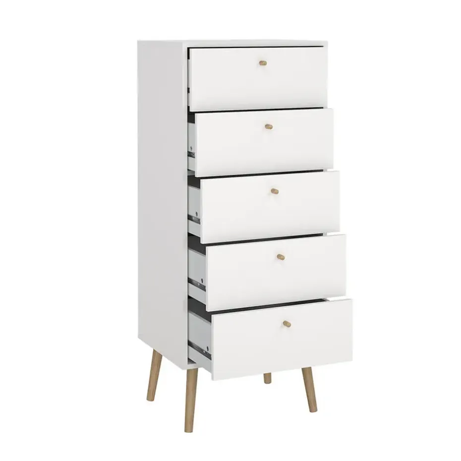 Hioshop Bodo kommode 5 lades wit