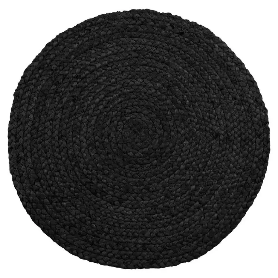 Hioshop Bombay Placemat Ø38cm- set van 4 donkergrijs