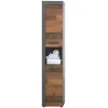 Hioshop CancunIndy kolomkast 2 deuren- 1 open vak eiken decor- oud houten