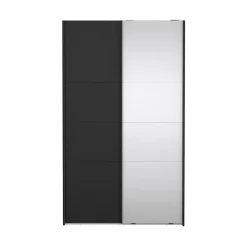Hioshop Catania schuifdeurkast 2 deuren 120x200cm mat zwart
