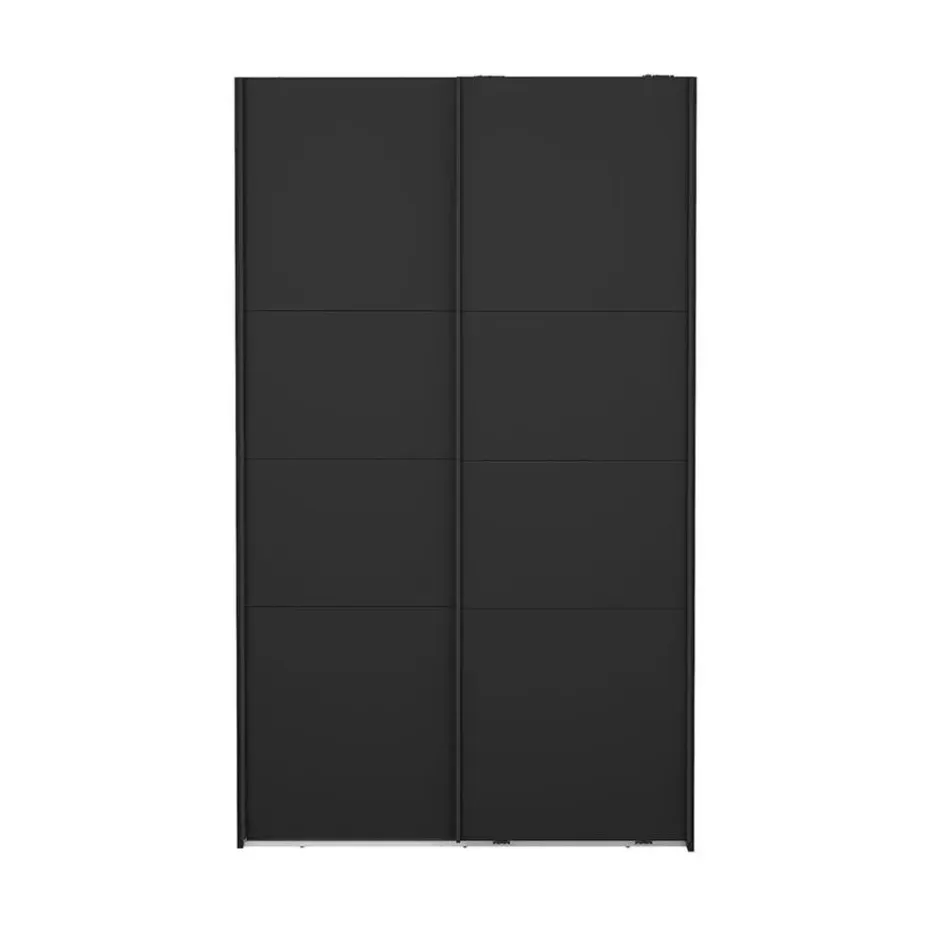 Hioshop Catania schuifdeurkast 2 deuren 120x200cm mat zwart